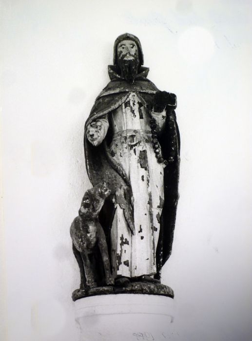 statue : Saint Hervé et son loup - © Ministère de la Culture (France), Conservation des antiquités et des objets d’art du Finistère, tous droits réservés