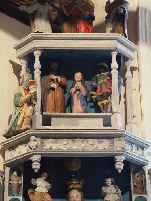 statue : Vierge à l'Enfant dite Notre-Dame du Crann, détail