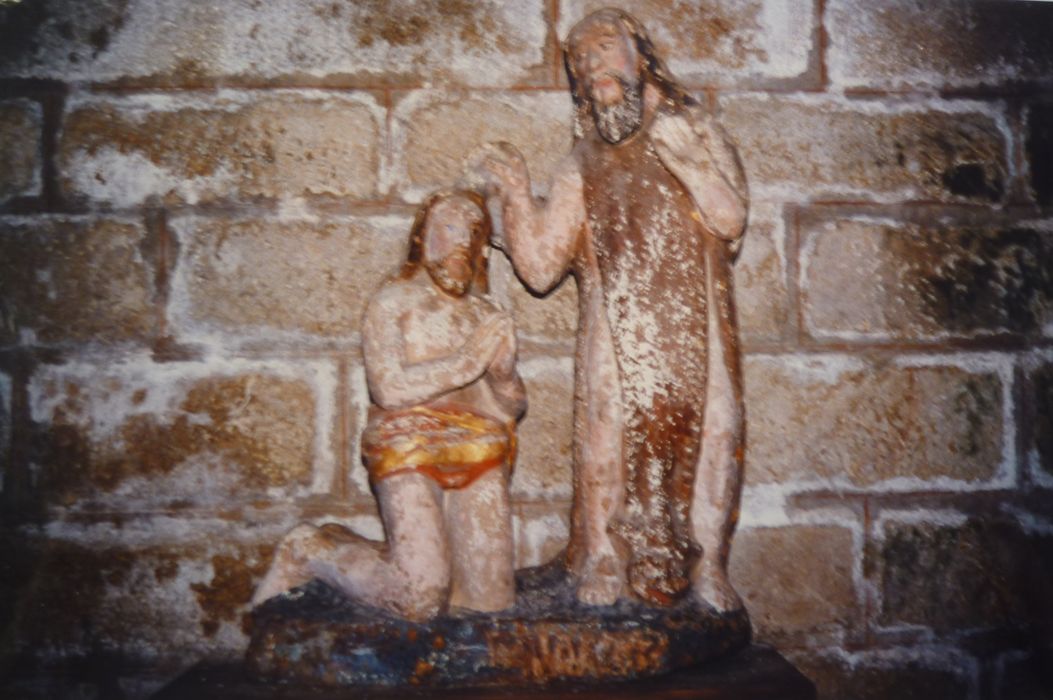 groupe sculpté : Le Baptême du Christ - © Ministère de la Culture (France), Conservation des antiquités et des objets d’art du Finistère – Tous droits réservés