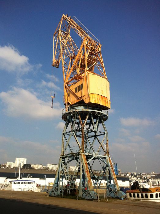 machine à lever à bâti fixe : grue Paindavoine N° 4, vue générale - © Ministère de la Culture (France), Conservation des antiquités et des objets d’art du Finistère, tous droits réservés