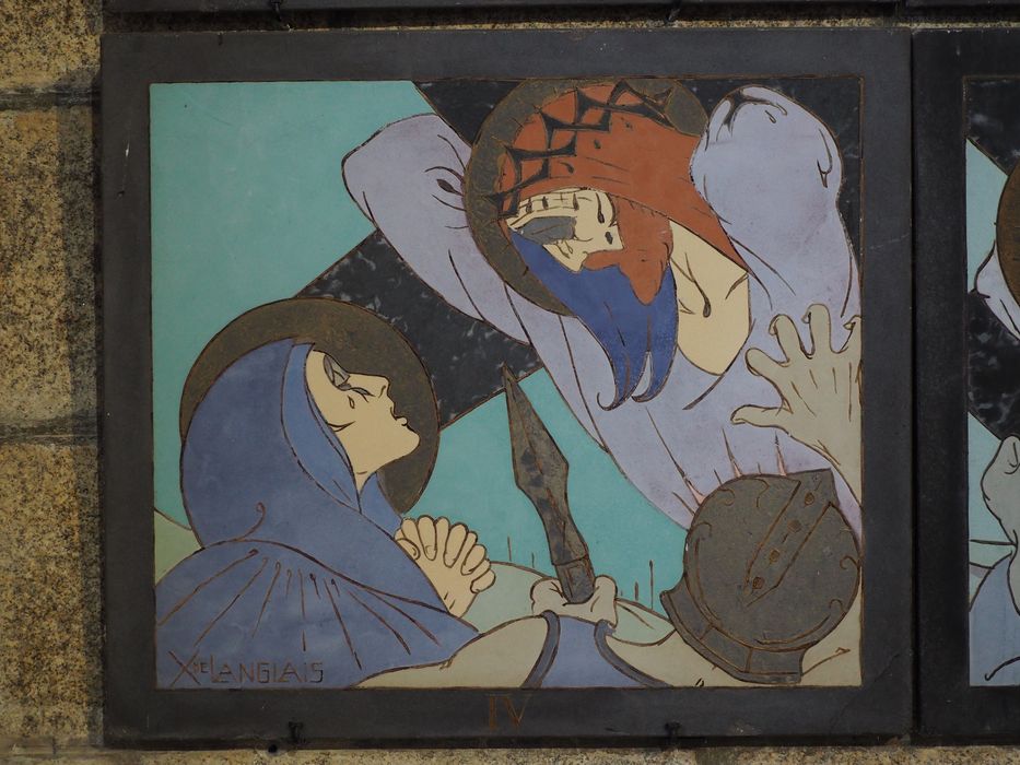 chemin de croix (14 stations) : Station n°4 - © Ministère de la Culture (France), Conservation des antiquités et des objets d’art du Finistère, tous droits réservés