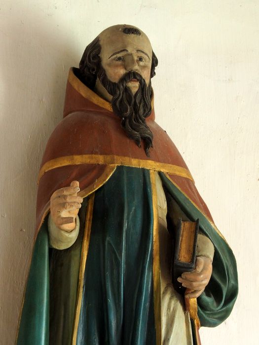 statue : Saint Herbot, vue partielle - © Ministère de la Culture (France), Conservation des antiquités et des objets d’art du Finistère – Tous droits réservés
