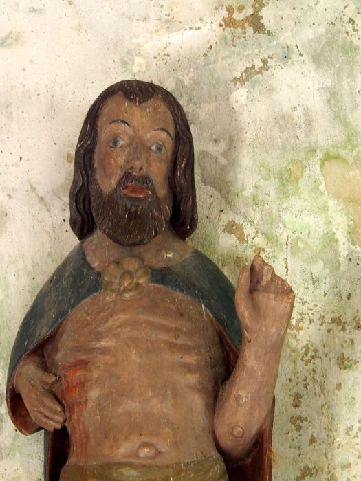 statue : Christ ressuscité, vue partielle - © Ministère de la Culture (France), Conservation des antiquités et des objets d’art du Finistère – Tous droits réservés