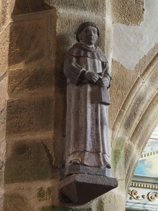 statue : Saint moine (?) - © Ministère de la Culture (France), Conservation des antiquités et des objets d’art du Finistère, tous droits réservés