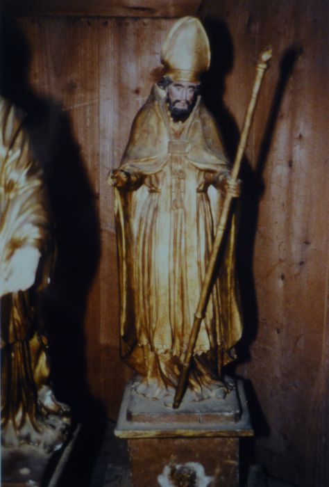 statuette de procession : Saint évêque - © Ministère de la Culture (France), Conservation des antiquités et des objets d’art du Finistère, tous droits réservés