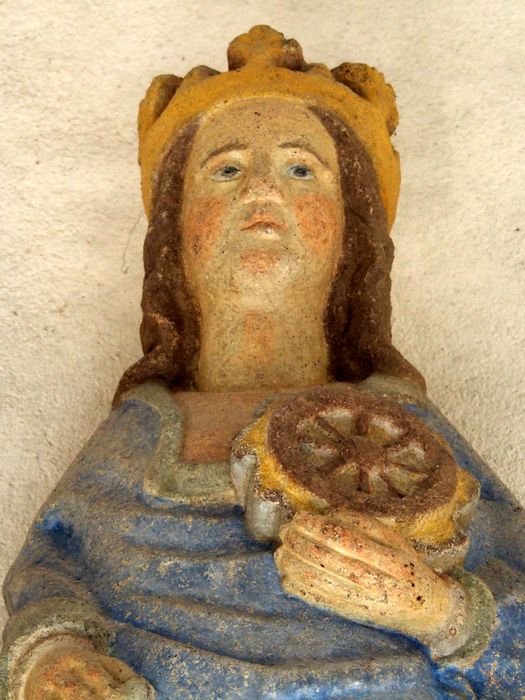 statue : Sainte Catherine, vue partielle - © Ministère de la Culture (France), Conservation des antiquités et des objets d’art du Finistère – Tous droits réservés