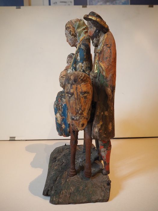 groupe sculpté : Fuite en Égypte (La), revers gauche
