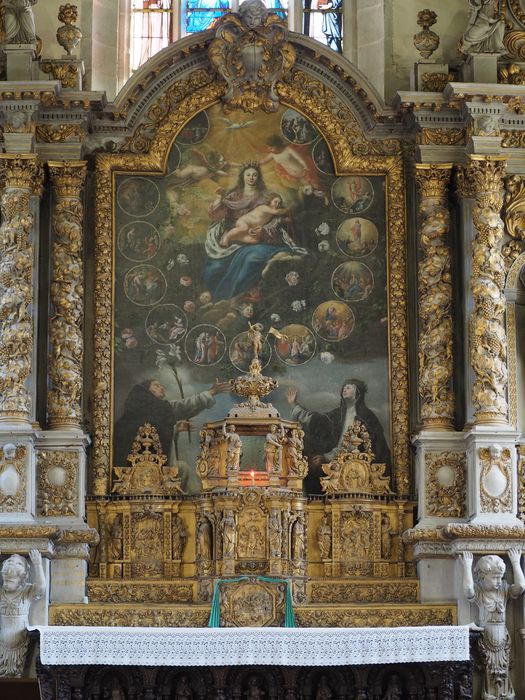 tableau du retable du maître-autel : remise du rosaire (la)