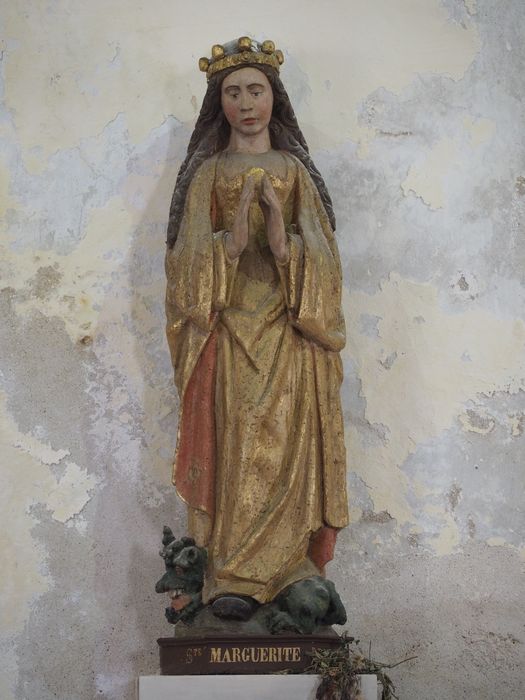 statue : Sainte Marguerite terrassant le dragon - © Ministère de la Culture (France), Conservation des antiquités et des objets d’art du Finistère, tous droits réservés