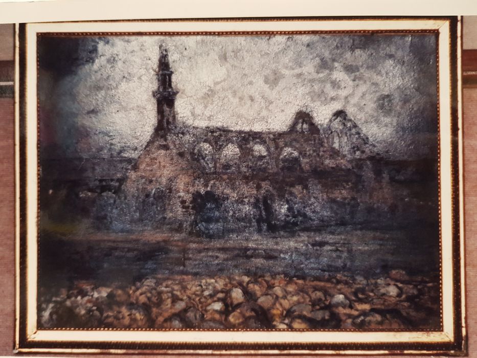 tableau : Lamentation des femmes de Camaret autour de la chapelle brûmée de Rocamadour - © Ministère de la Culture (France), Conservation des antiquités et des objets d’art du Finistère, tous droits réservés