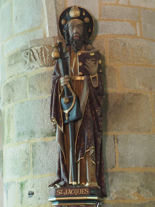 statue : Saint Jacques le Majeur - © Ministère de la Culture (France), Conservation des antiquités et des objets d’art du Finistère, tous droits réservés