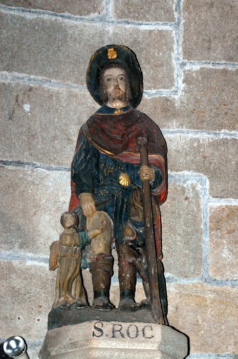 statue : Saint Roch - © Ministère de la Culture (France), Conservation des antiquités et des objets d’art du Finistère, tous droits réservés