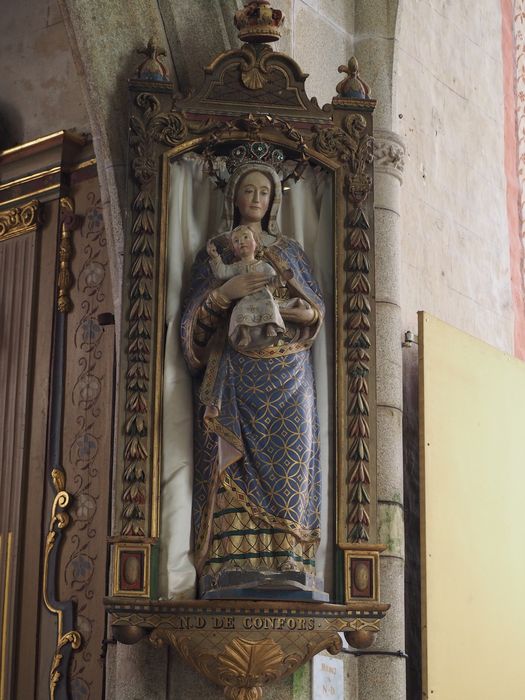 statue : Vierge à l’Enfant dite Notre-Dame de Confort - © Ministère de la Culture (France), Conservation des antiquités et des objets d’art du Finistère, tous droits réservés