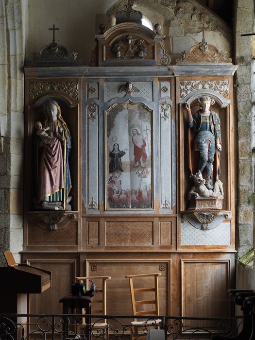 retable sud et son panneau peint : Le Purgatoire - © Ministère de la Culture (France), Conservation des antiquités et des objets d’art du Finistère, tous droits réservés