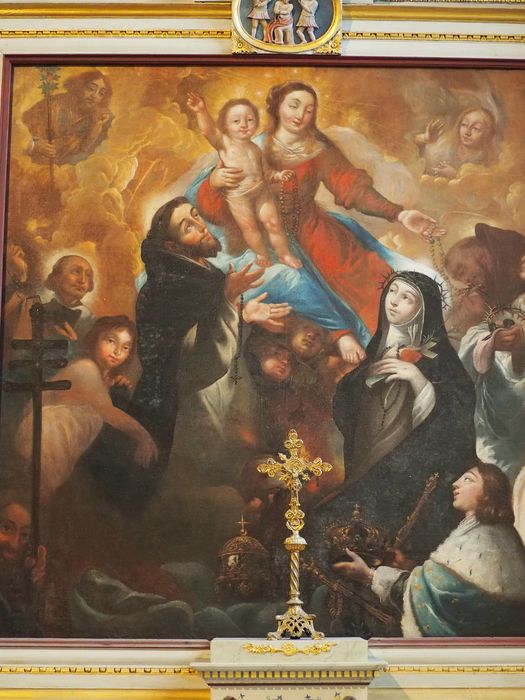 tableau : Remise du Rosaire - © Ministère de la Culture (France), Conservation des antiquités et des objets d’art du Finistère, tous droits réservés