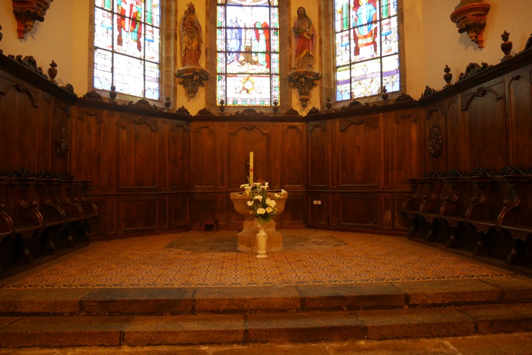 lambris de revêtement du choeur, stalles - © Ministère de la Culture (France), Conservation des antiquités et des objets d’art du Finistère, tous droits réservés