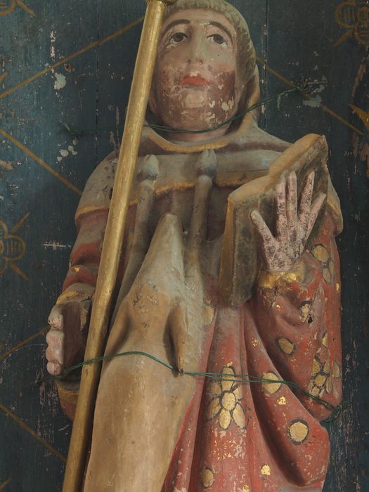 statue : Saint Gilles en abbé - © Ministère de la Culture (France), Conservation des antiquités et des objets d’art du Finistère, tous droits réservés
