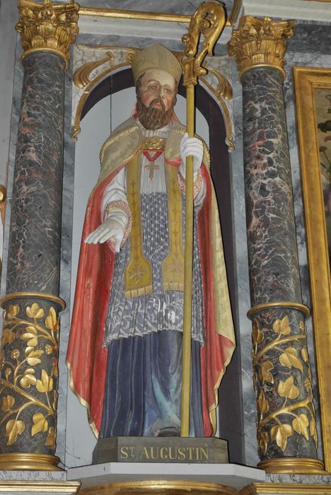 statue : Saint Augustin - © Ministère de la Culture (France), Conservation des antiquités et des objets d’art du Finistère, tous droits réservés