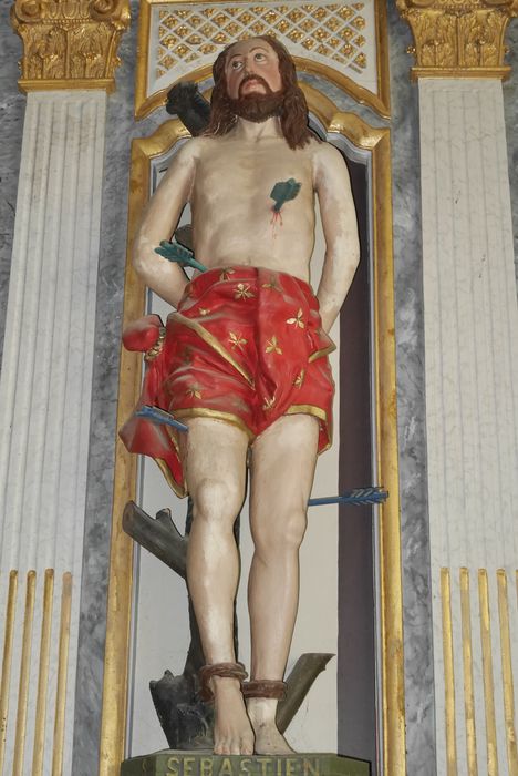 statue : Saint Sébastien - © Ministère de la Culture (France), Conservation des antiquités et des objets d’art du Finistère, tous droits réservés