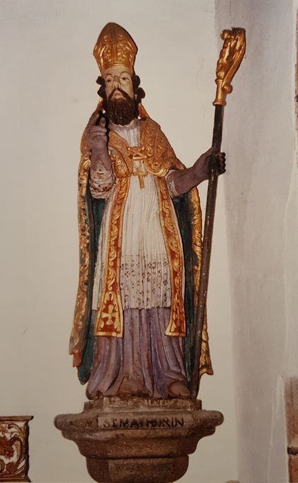 statue : Saint évêque - © Ministère de la Culture (France), Conservation des antiquités et des objets d’art du Finistère, tous droits réservés