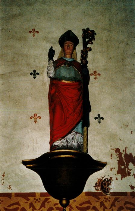 statue : Saint Derrien en évêque - © Ministère de la Culture (France), Conservation des antiquités et des objets d’art du Finistère, tous droits réservés