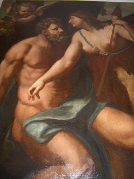 tableau : Hercule et Omphale, vue partielle - © Ministère de la Culture (France), Conservation des antiquités et des objets d'art de Corse, tous droits réservés
