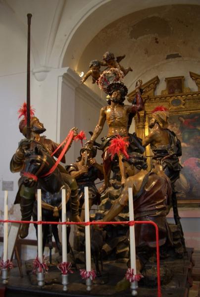 groupe sculpté : le martyre de saint Barthélémy, vue générale