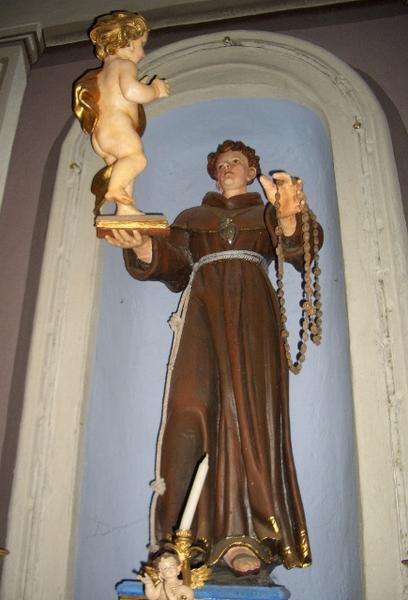 statue : saint Antoine de Padoue et l'enfant Jésus, vue générale - © Ministère de la Culture (France), Conservation des antiquités et des objets d'art de Corse, tous droits réservés
