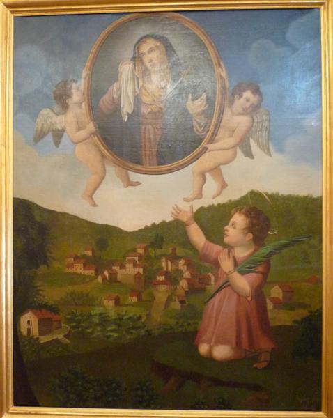 Tableau : saint Cyr et Vierge des douleurs