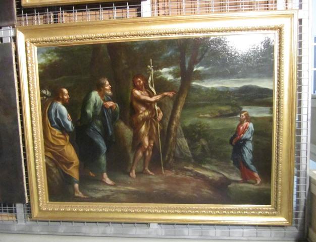 tableau : saint Jean-Baptiste désignant le Christ, vue générale - © Ministère de la Culture (France), Conservation des antiquités et des objets d'art de Corse, tous droits réservés