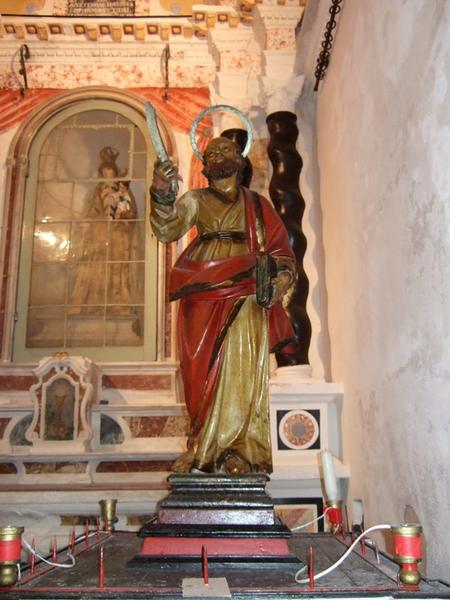 statue de procession : saint Barthélémy, vue générale