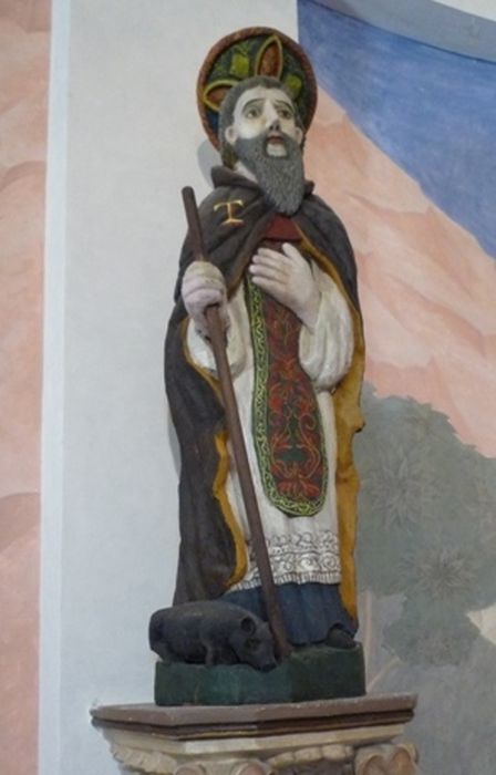 statue de procession : Saint Antoine abbé - © Ministère de la Culture (France), Conservation des antiquités et des objets d’art de Corse-du-Sud – Tous droits réservés 
