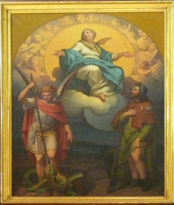 tableau : La Vierge apparaissant à saint Roch et à saint Michel