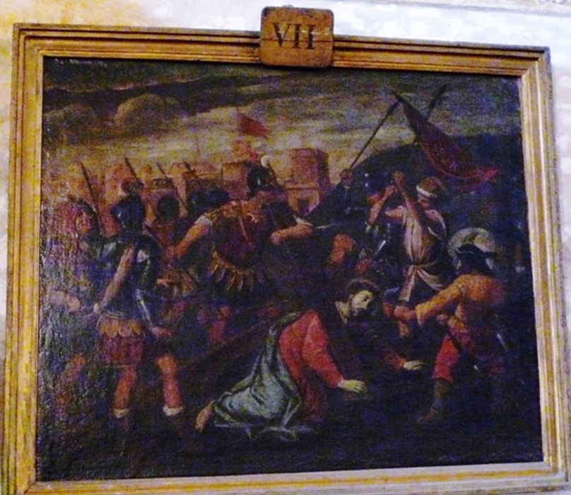 tableau (chemin de croix), détail de la station n°7