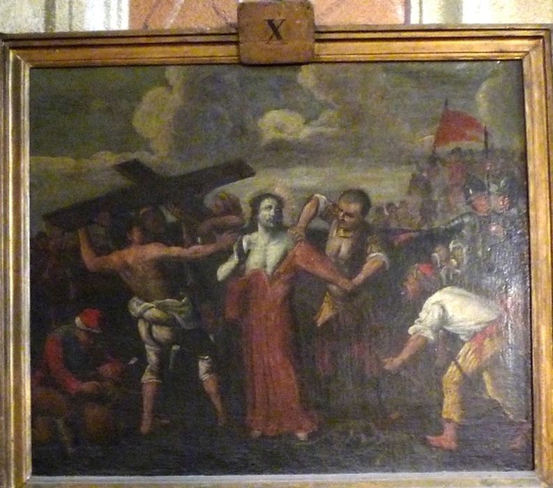 tableau (chemin de croix), détail de la station n°10