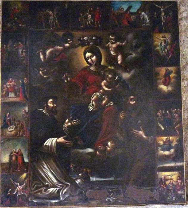 tableau : Donation du Rosaire à Saint Dominique de Guzman et la donation du cordon à Saint François d’Assise