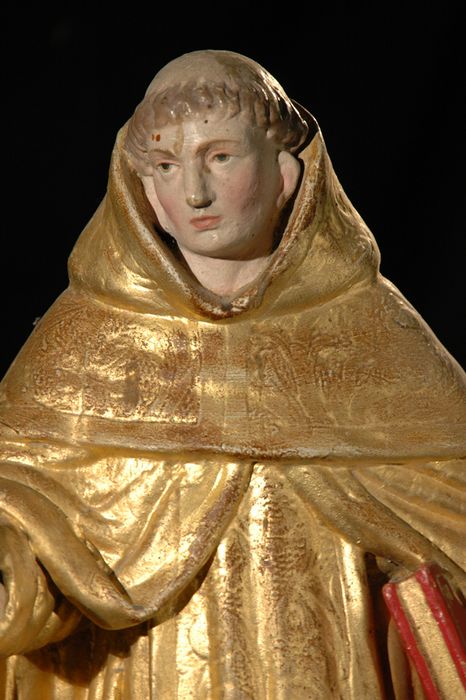 statue-reliquaire : Saint Dominique, vue partielle