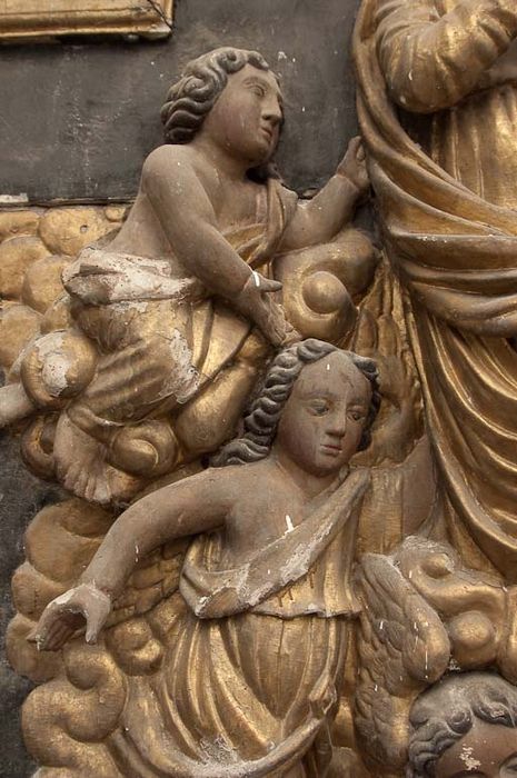 haut-relief : Assomption de la Vierge (l'), détail - © Ministère de la Culture (France), Conservation des antiquités et des objets d’art de la Haute-Garonne – Tous droits réservés 