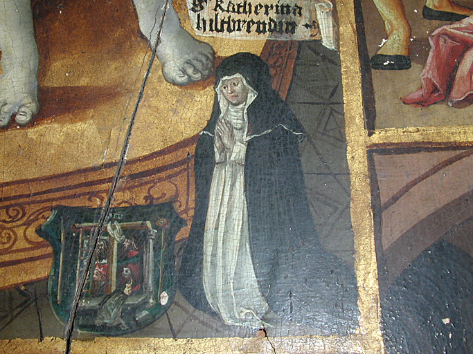 tableau : Couronnement de sainte Agnès, détail