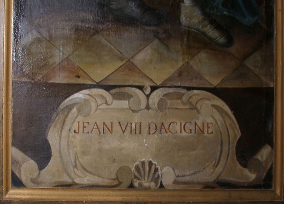tableau : Jean VIII d'Acigné, détail cartouche