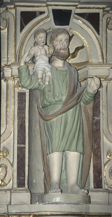 retable du maître-autel, détail de la statue de saint Christophe