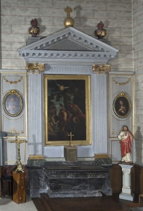 autel dit de saint Jean-Baptiste, retable, tableau : Le Baptême du Christ