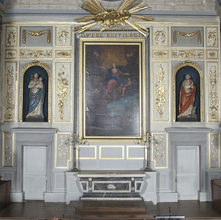 retable du maître-autel, statues : saint Joseph, saint Pierre, tableau : Assomption (l')