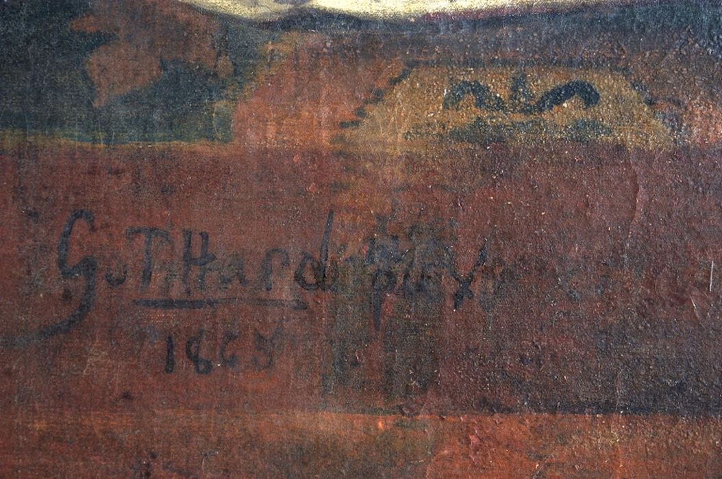 tableau : Saint Louis, détail de la signature