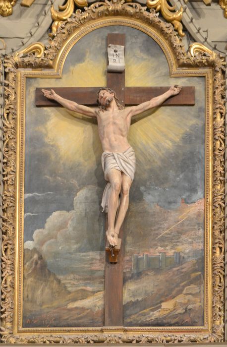 tableau, statue : Christ en croix - © Ministère de la Culture (France), Conservation des antiquités et des objets d’art d’Ille-et-Vilaine - Tous droits réservés