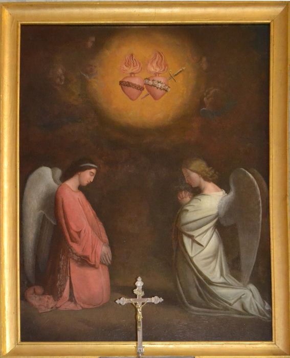 tableau : Adoration des coeurs de Marie et Jésus - © Ministère de la Culture (France), Conservation des antiquités et des objets d’art d’Ille-et-Vilaine - Tous droits réservés