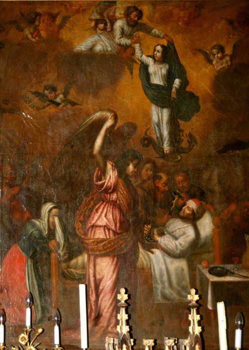 tableau : Mort de sainte Cécile (la), vue partielle