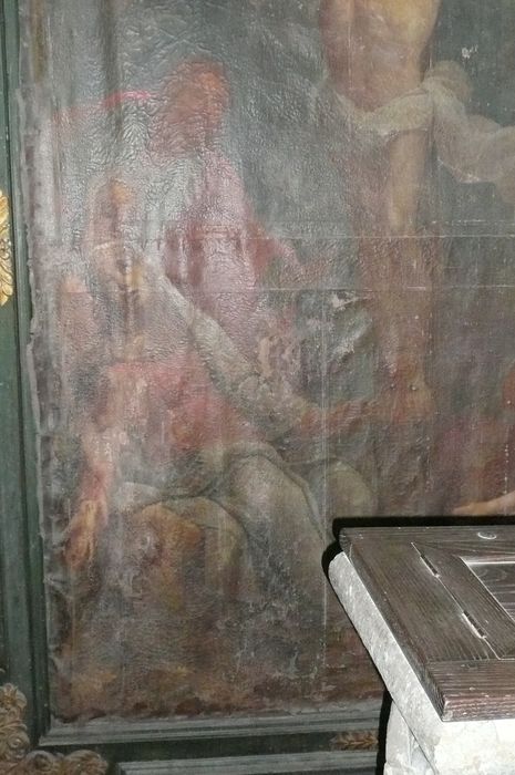 tableau : Déploration devant le Christ en croix, détail - © Ministère de la Culture (France), Conservation des antiquités et des objets d'art d'Ille-et-Vilaine, tous droits réservés