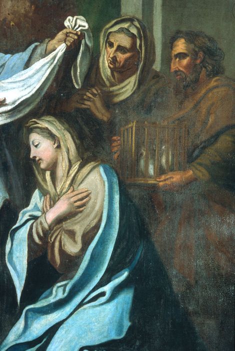 tableau : Présentation au Temple, détail