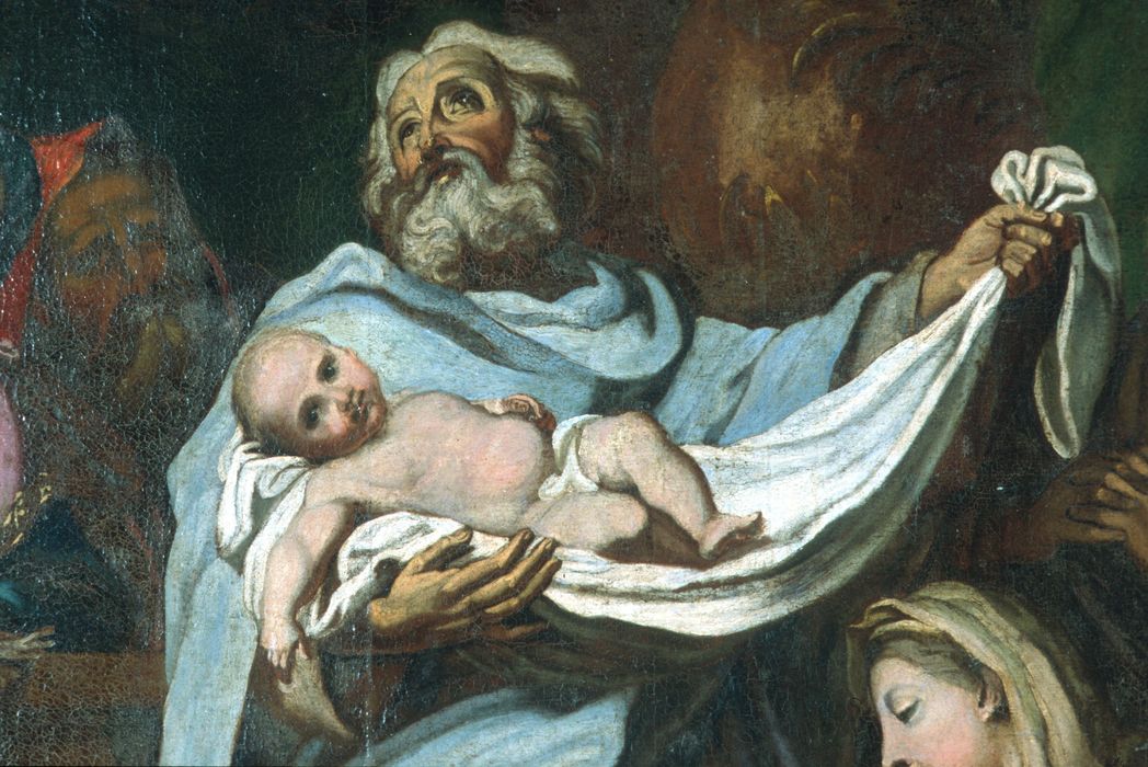 tableau : Présentation au Temple, détail